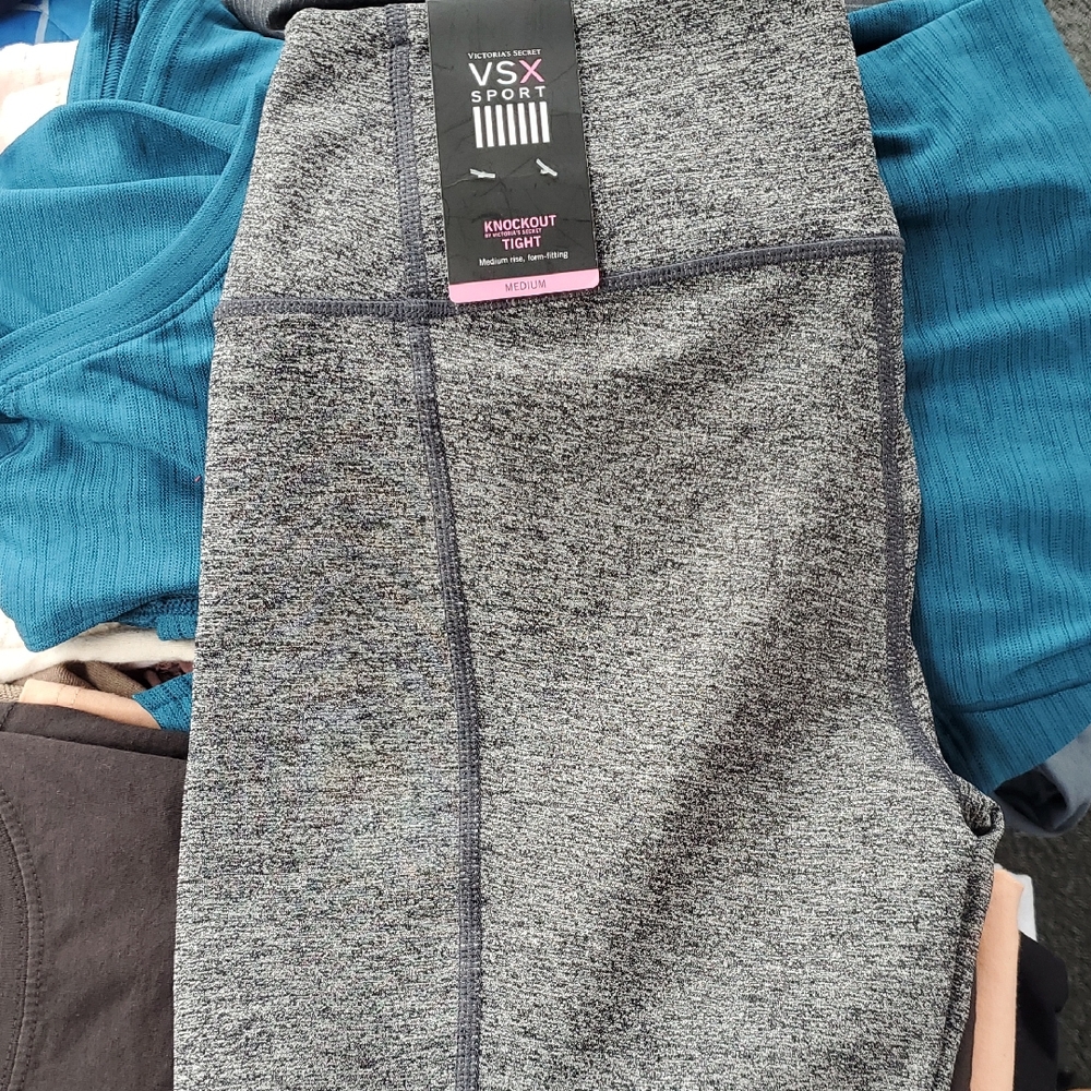 VSX Heather Gray Knockout Leggings, Medium Rise 28" Inseam